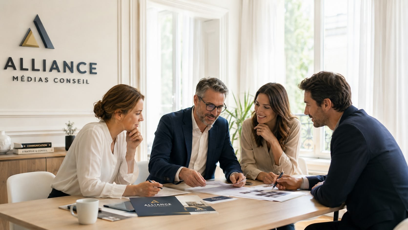 Réunion de l'équipe Alliance Médias Conseil